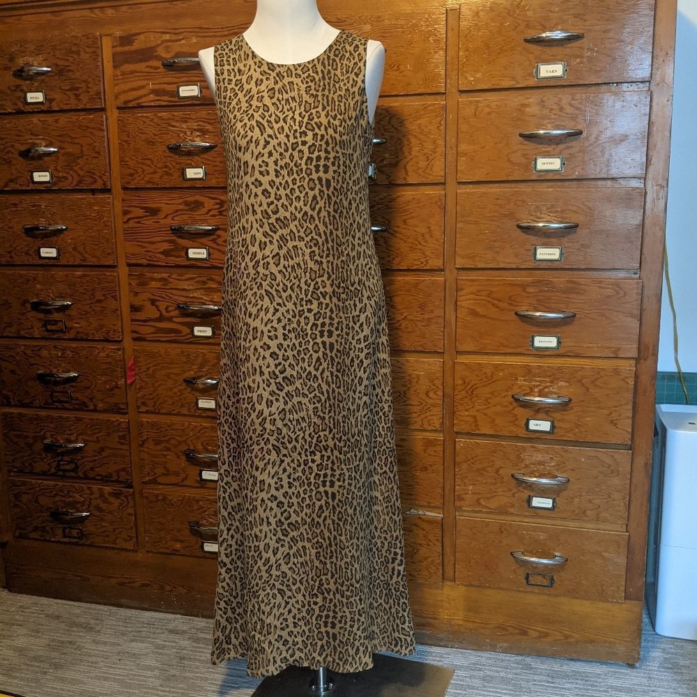 Ralph Lauren silk leopard print maxi dress summer